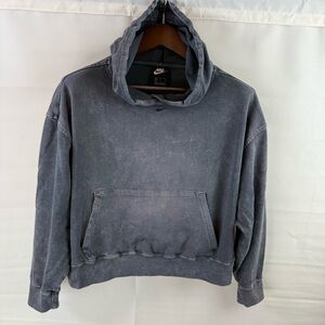 Nike Women’s Medium Washed Black Hoodie CZ9854-010 Cotton Pullover Vintage Look